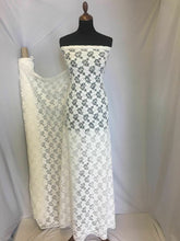 Load image into Gallery viewer, NEW Designer Ivory Embroidery Sequins Floral Stretch Lace Fabric 59&quot; 152 cm