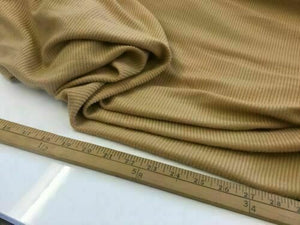 NEW Designer Wool Mix Beige Camel Colour Smooth Stretch Corduroy Jersey Fabric