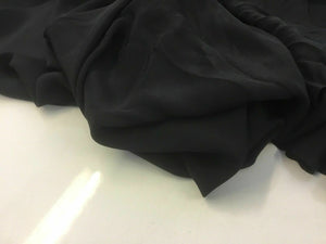 New Jet Black Pure Silk Marocain Crepe Fabric For Per 0.5 1/2 Metre Morocain