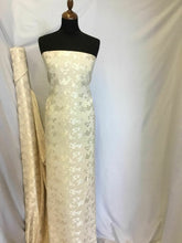 Load image into Gallery viewer, New Designer Gorgeous Cream Colour Floral Satin Jacquard Fabric Dress 61&#39;&#39;156cm