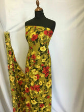 Load image into Gallery viewer, NEW Designer Multicolored Stretch Peach Crepe Leaf Floral Print Fabric Dress