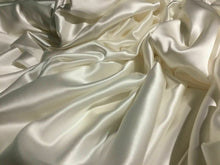 Load image into Gallery viewer, NEW Gorgeous High Class 100% Silk Ivory Crepe De Chine Satin Fabric 53&quot; 135 cm