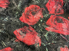 Load image into Gallery viewer, New High Class Designer Red Rose Jacquard Quilted Fabric 58’’ 148cm Cloth Jacket