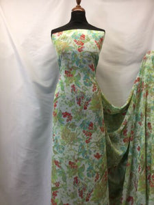 NEW High Class Designer Multicoloured Floral Leaf Chiffon Print Fabric 58"