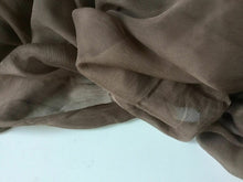 Load image into Gallery viewer, NEW French 100% Silk Brown Crinkle Chiffon Fabric 55&quot; 139 cm Dress Scarf Coco