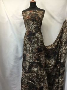 NEW High Class Designer Leopard Snake Print Lurex Chiffon Fabric 58" 148 cm