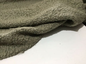 NEW Designer Light Olive Khaki Green Colour Stretch Jersey Boucle Fabric 63"