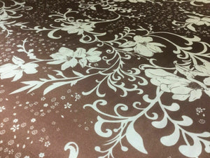 New Gorgeous High Class Designer Floral Satin Print Fabric Art Dress Garment