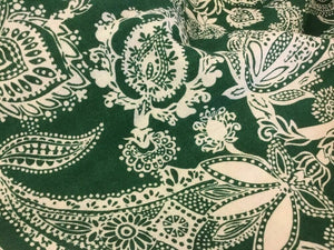 New Designer Green Ivory 100% Wool Crepe Large Print Fabric Seen On Catwalk