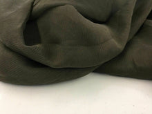 Load image into Gallery viewer, NEW French 100% Silk Khaki Green Crinkle Chiffon Fabric 55&quot; 139 cm Scarf Lady