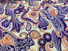 Load image into Gallery viewer, New Designer Orange / Purple 100% Wool Crepe Print Fabric Seen On Catwalk 54&#39;&#39;