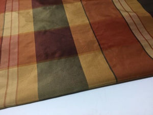 NEW Designer Multicolour Check 100% Silk Dupion Fabric 45" 116 cm Per Half Metre