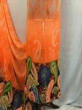 Load image into Gallery viewer, NEW Designer Multicoloured Chiffon Floral Paisley Border Print Fabric Art Dress