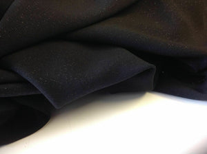 NEW Designer Jet Black Lurex Crepe Luxury Fabric 57"146cm Evening Party Wear No5