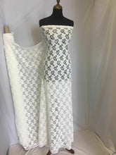 Load image into Gallery viewer, NEW Designer Ivory Embroidery Sequins Floral Stretch Lace Fabric 59&quot; 152 cm