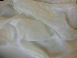 NEW Designer Silky Ivory Chiffon Burnout Fabric 58" 149 cm Bridal Dress Craft