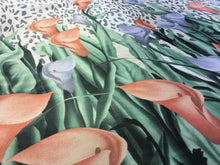 Load image into Gallery viewer, NEW Designer Multicolored Silky Soft Poly Satin Floral Leopard Fabric 57&#39;&#39; 145cm