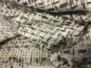 New Designer High Class Multicolour Lurex Boucle Fabric 60''153cm Coco Rabana P
