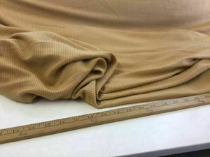 NEW Designer Wool Mix Beige Camel Colour Smooth Stretch Corduroy Jersey Fabric