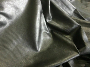 NEW Designer Jet Black Wet Look Stretch Like Leather Fabric  57’’147 cm Material