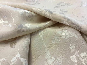 New Designer Gorgeous Cream Colour Floral Satin Jacquard Fabric Dress 61''156cm