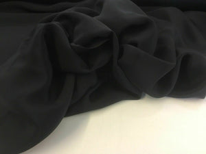 New Jet Black Pure Silk Marocain Crepe Fabric For Per 0.5 1/2 Metre Morocain