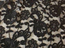 Load image into Gallery viewer, NEW Designer Jet Black Stretch Floral Lace Fabric 57&quot;146cm High Class Lace Cloth