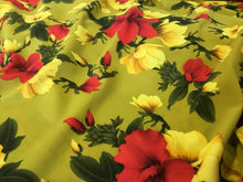 Load image into Gallery viewer, NEW Designer Multicolored Stretch Peach Crepe Leaf Floral Print Fabric Dress