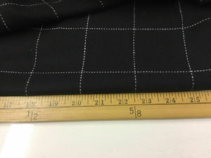 NEW Designer Black White Colour Stitched Square Check Wool Fabric 60"153cm Boss