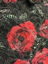 Load image into Gallery viewer, New High Class Designer Red Rose Jacquard Quilted Fabric 58’’ 148cm Cloth Jacket
