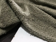 Load image into Gallery viewer, NEW Designer Light Olive Khaki Green Colour Stretch Jersey Boucle Fabric 63&quot;