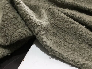 NEW Designer Light Olive Khaki Green Colour Stretch Jersey Boucle Fabric 63"
