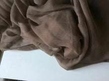 Load image into Gallery viewer, NEW French 100% Silk Brown Crinkle Chiffon Fabric 55&quot; 139 cm Dress Scarf Coco