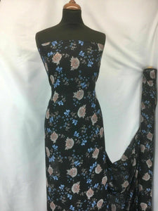 NEW Designer Multicoloured Crinkle Chiffon Floral Print Fabric 57" 147 cm Dress