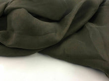 Load image into Gallery viewer, NEW French 100% Silk Khaki Green Crinkle Chiffon Fabric 55&quot; 139 cm Scarf Lady