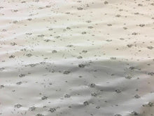 Load image into Gallery viewer, NEW Designer White Stretch Cotton Twill Rip Floral Silver Lurex Fabric Dress Her