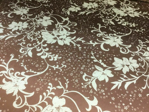 New Gorgeous High Class Designer Floral Satin Print Fabric Art Dress Garment