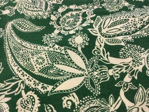 New Designer Green Ivory 100% Wool Crepe Large Print Fabric Seen On Catwalk