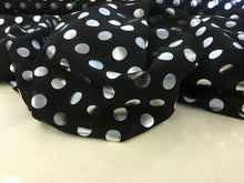 Load image into Gallery viewer, Beautiful Black Chiffon With Silver Polka Dot Spots Fabric 148 cm 58&quot; Dress Art