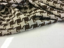 Load image into Gallery viewer, NEW Designer Natural/Brown Linen Dogtooth Suiting Fabric 60&quot; 153 cm Hounds tooth