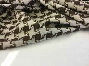NEW Designer Natural/Brown Linen Dogtooth Suiting Fabric 60" 153 cm Hounds tooth