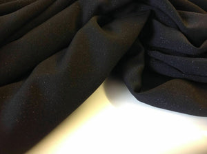 NEW Designer Jet Black Lurex Crepe Luxury Fabric 57"146cm Evening Party Wear No5