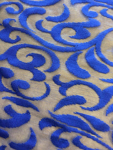 NEW Gorgeous Designer Royal Blue Burnout Lace Fabric 42” 108 cm Material