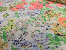 Load image into Gallery viewer, NEW High Class Designer Multicoloured Floral Chiffon Print Fabric Dress 58&quot;
