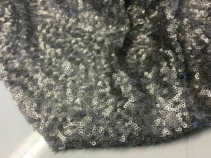 NEW Designer Stretch Silver Sequins Fabric 56'' 144 cm Bridal Dress Cloth Party
