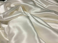 Load image into Gallery viewer, NEW Gorgeous High Class 100% Silk Ivory Crepe De Chine Satin Fabric 53&quot; 135 cm