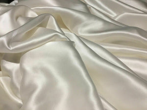 NEW Gorgeous High Class 100% Silk Ivory Crepe De Chine Satin Fabric 53" 135 cm