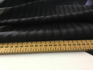 New Jet Black Designer Self Wide Stripe Jacquard Lining Fabric 62" 158cm Cloth