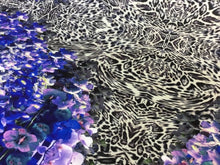 Load image into Gallery viewer, New High Class Designer Multicoloured Floral Leopard Print Scuba Fabric 58&quot;