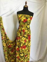 Load image into Gallery viewer, NEW Designer Multicolored Stretch Peach Crepe Leaf Floral Print Fabric Dress